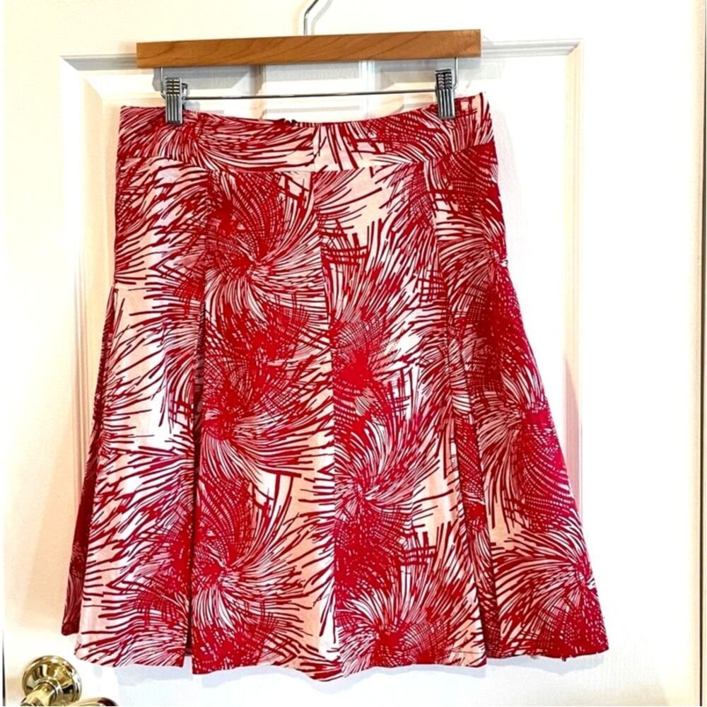 Vintage Janette John 3:16 Red & White Pleated Skirt Size Small
